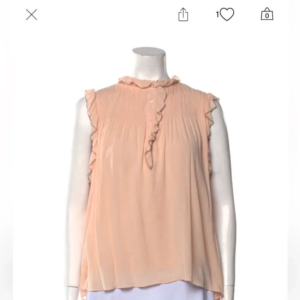 BA&SH Mock Neck Sleeveless Blouse Size: S